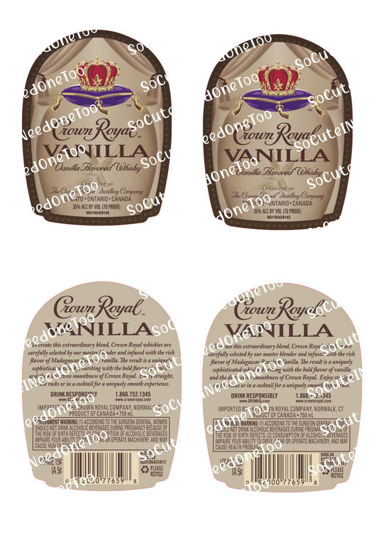 Crown Royal - Vanilla Front & Back Waterslide Decals - SoCuteINeedOneToo