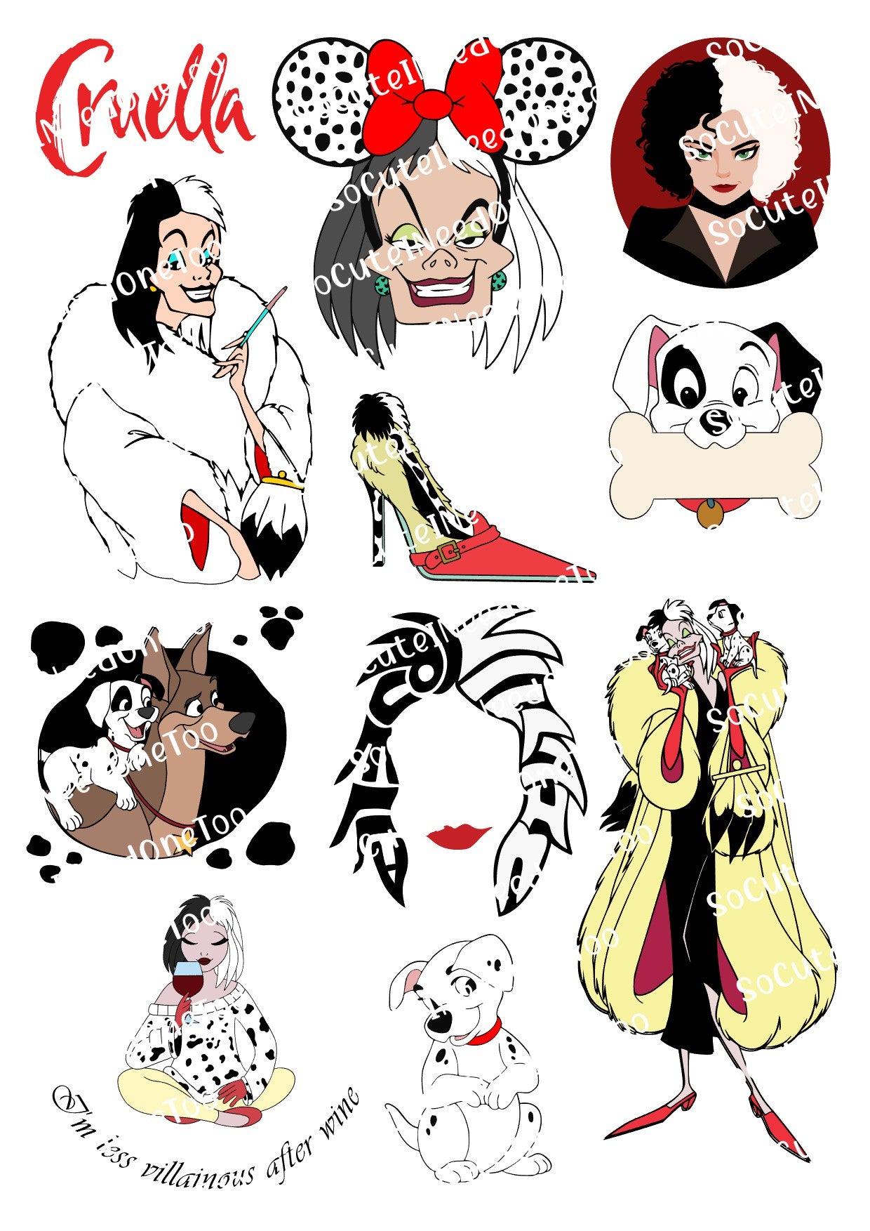 Cruella #2 Waterslide Decals - SoCuteINeedOneToo