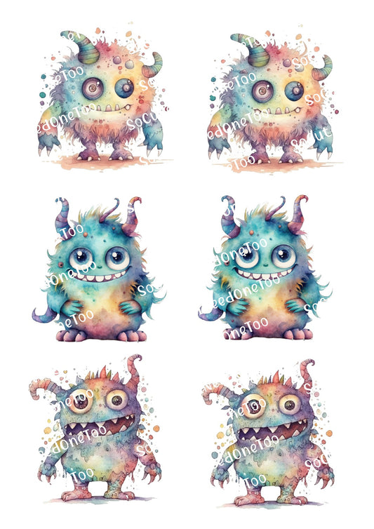Cuddly Monsters Waterslide Decals - SoCuteINeedOneToo