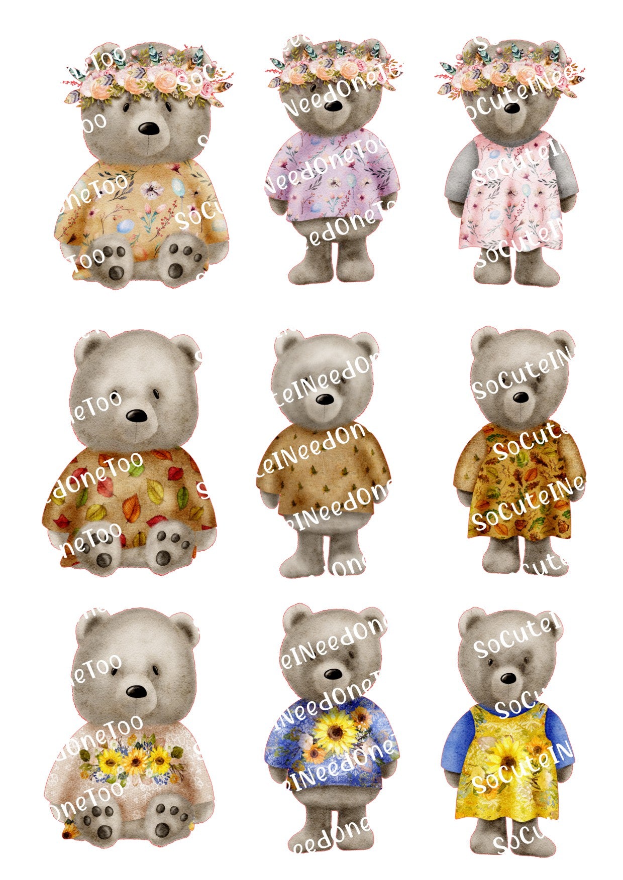 Cute Bears Waterslide Decals - SoCuteINeedOneToo