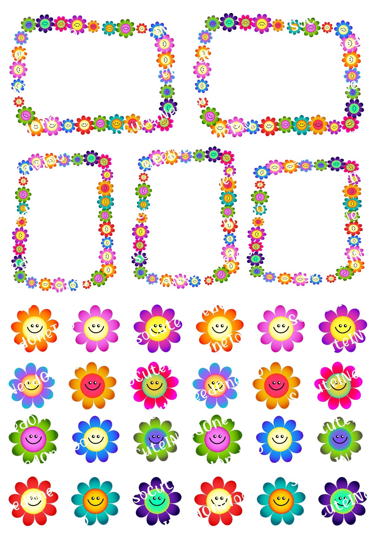 Cute Flowers With Frames Waterslide Decals - SoCuteINeedOneToo