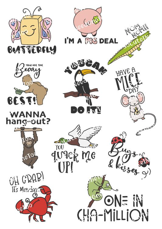 Cute Puns for Babies Waterslide Decals - SoCuteINeedOneToo