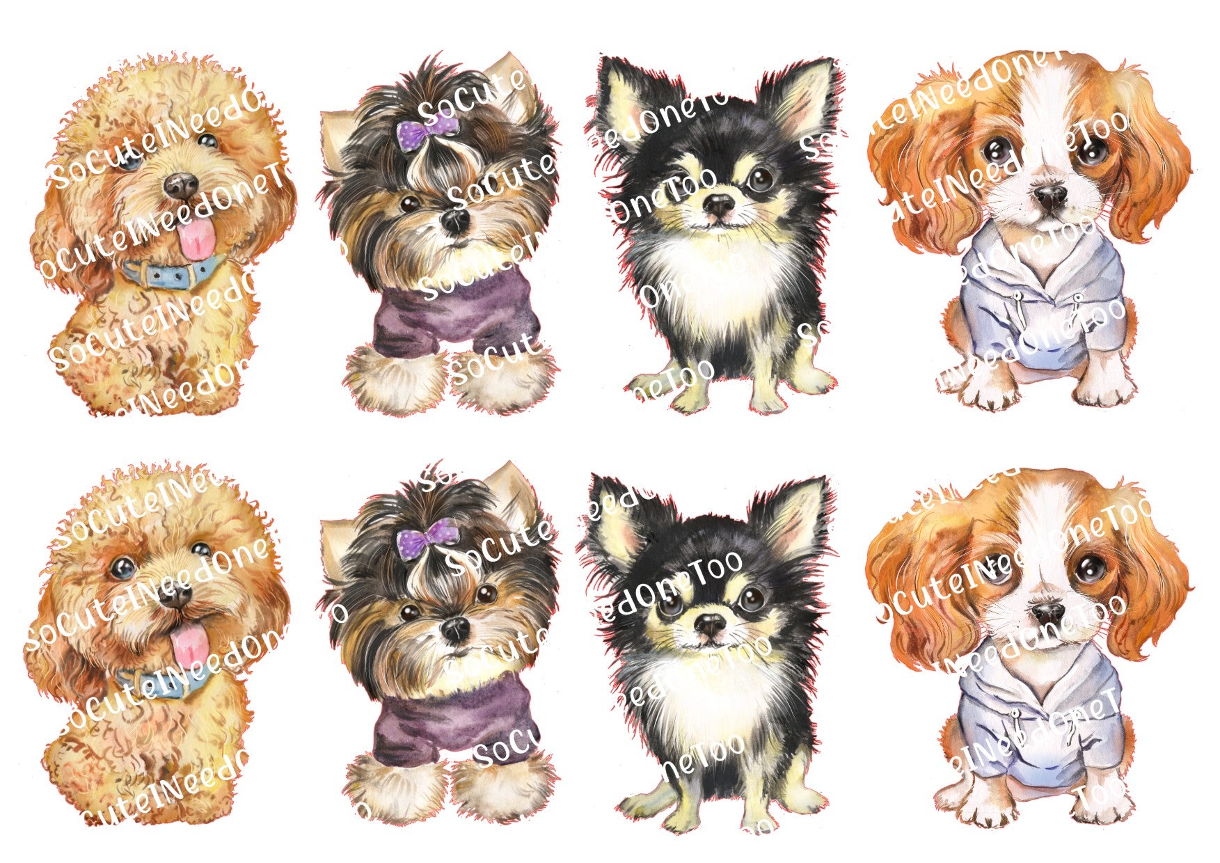 Cute Puppy Watercolor Waterslide Decals - SoCuteINeedOneToo