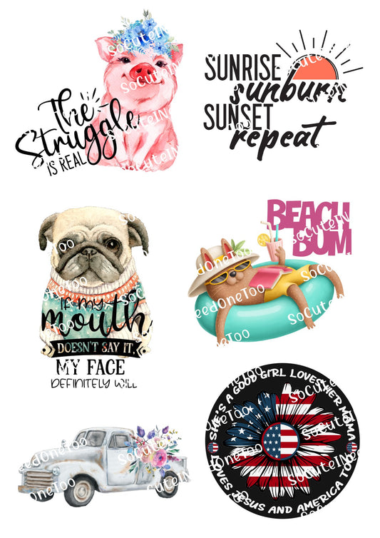 Cute Saying #3 Waterslide Decals - SoCuteINeedOneToo