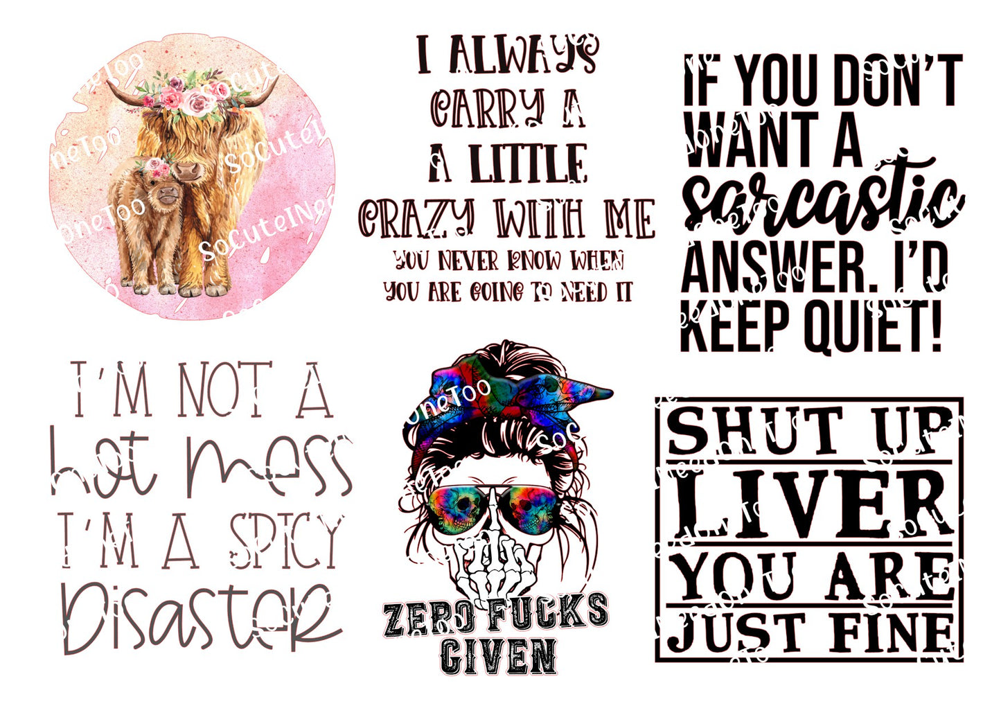 Cute Sayings #6 Waterslide Decals - SoCuteINeedOneToo