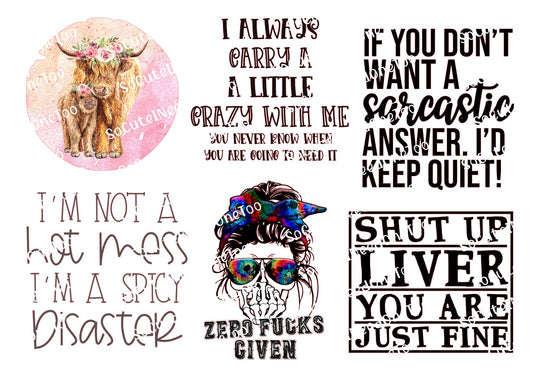 Cute Sayings #6 Waterslide Decals - SoCuteINeedOneToo