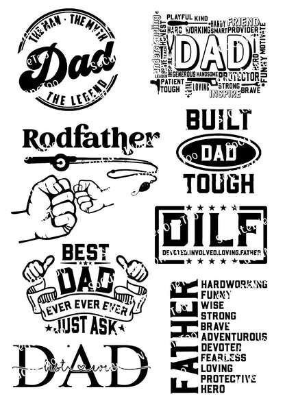 Dad - Happy Fathers DayWaterslide Decals - SoCuteINeedOneToo