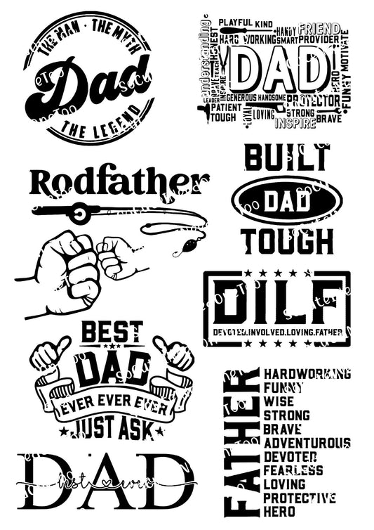 Dad - Happy Fathers DayWaterslide Decals - SoCuteINeedOneToo