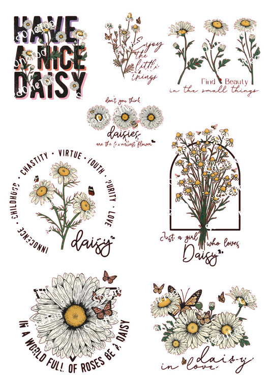 Daisy Flower Sayings Waterslide Decals - SoCuteINeedOneToo