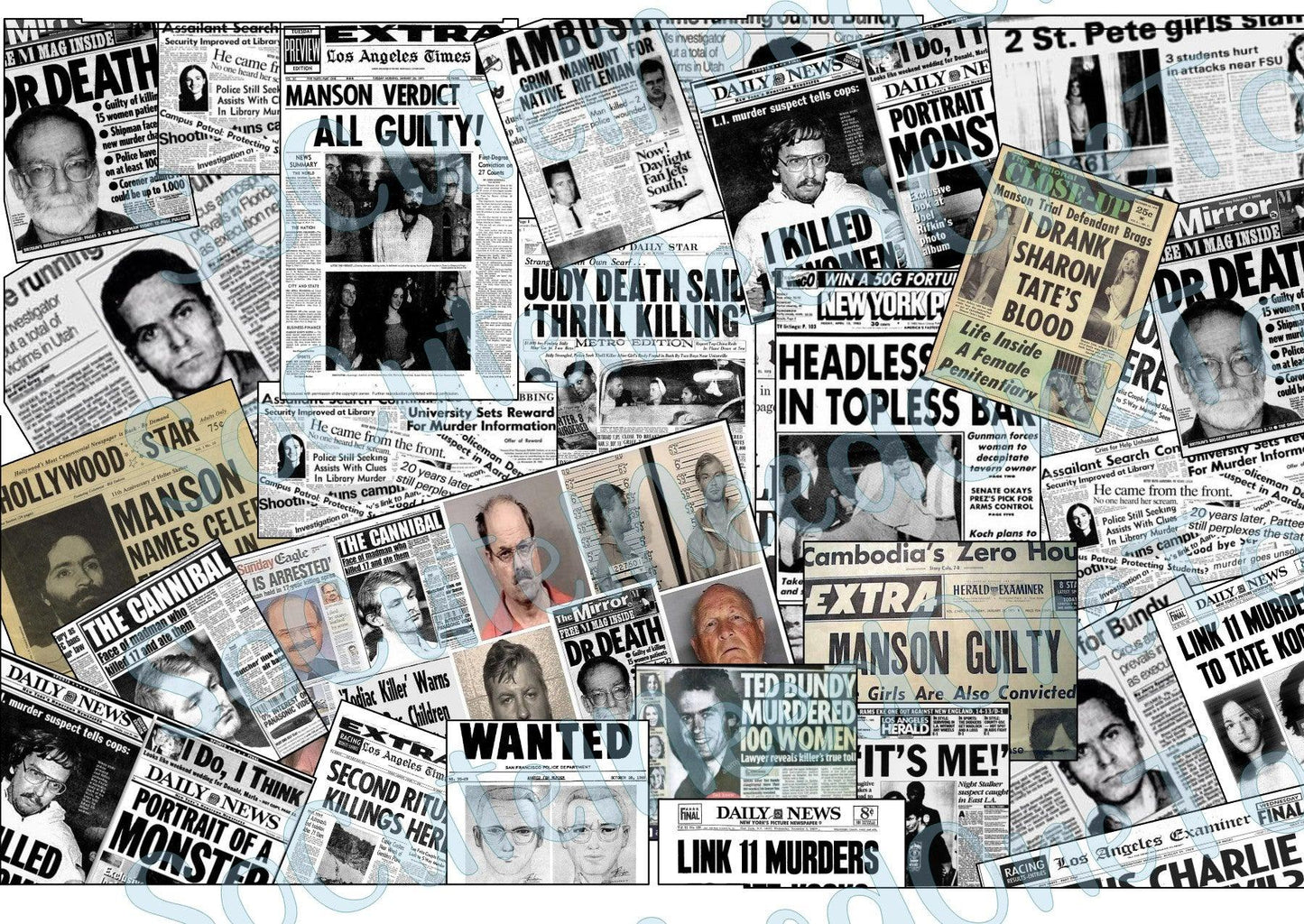 Death Newspaper Waterslide Decals - SoCuteINeedOneToo