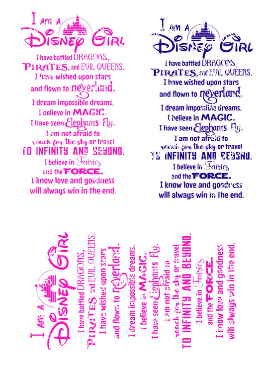 Disney Girl Waterslide Decals - SoCuteINeedOneToo