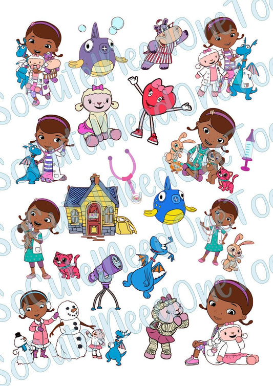 Doctor McStuffin on Clear/White Waterslide Paper Ready To Use - SoCuteINeedOneToo