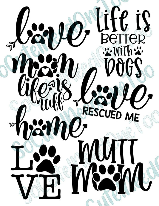 Dog Bundle on Clear/White Waterslide Paper Ready To Use - SoCuteINeedOneToo