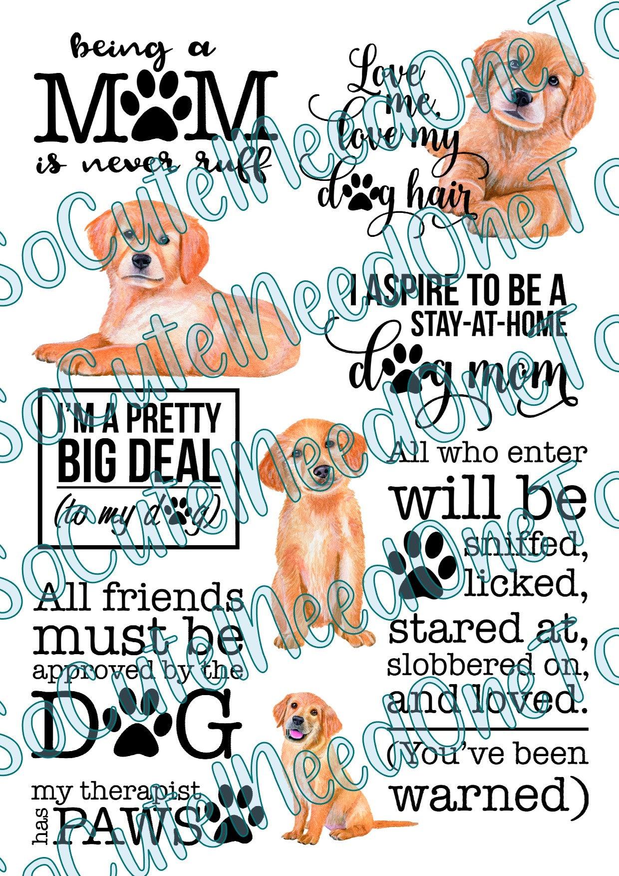 Dogs Rule on Clear/White Waterslide Paper Ready To Use - SoCuteINeedOneToo