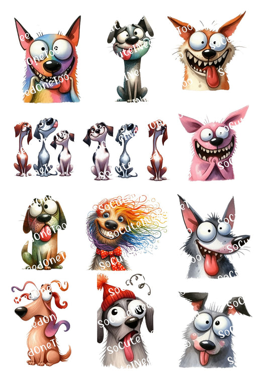 Dogs Wagging Tounges #2 Waterslide Decals - SoCuteINeedOneToo