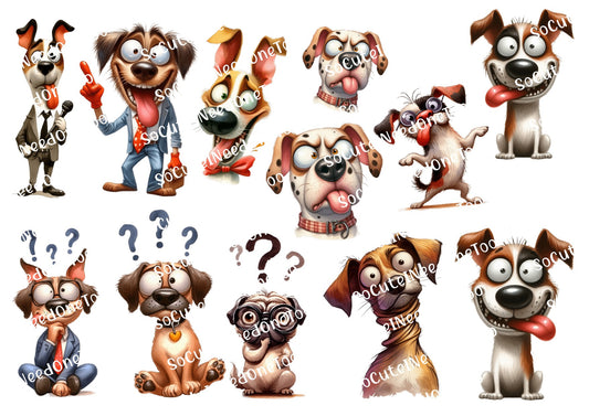 Dogs Wagging Tounges Waterslide Decals - SoCuteINeedOneToo