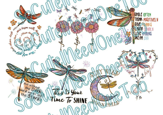 Dragonfly Quotes on Clear/White Waterslide Paper - SoCuteINeedOneToo