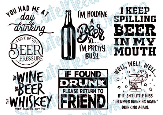 Drinking - You had me at on Clear/White Waterslide Paper Ready To Use - SoCuteINeedOneToo