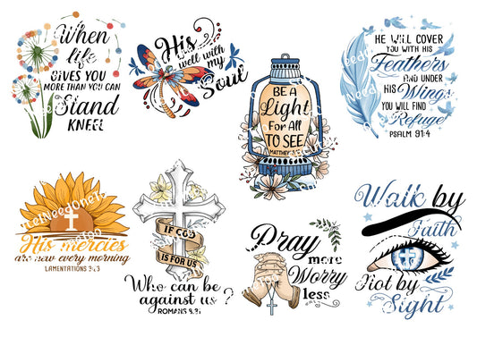 Faith Sayings Waterslide Decals - SoCuteINeedOneToo