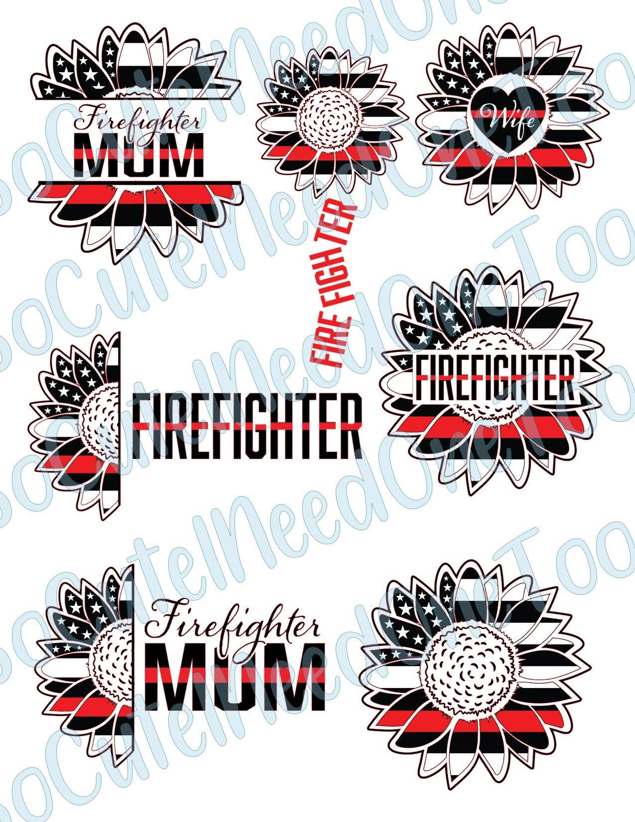 Firefighter #6 on Clear/White Waterslide Paper Ready To Use - SoCuteINeedOneToo