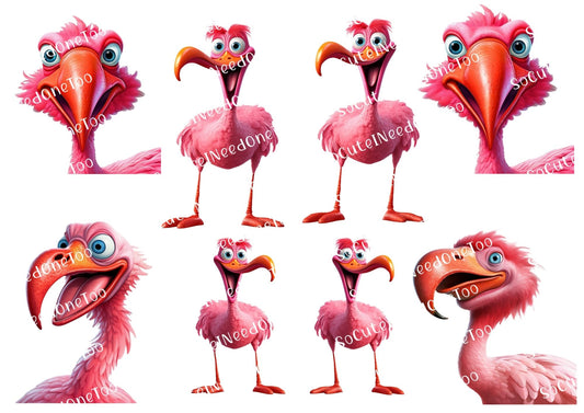 Flamingo Blue Eyes Waterslide Decals - SoCuteINeedOneToo