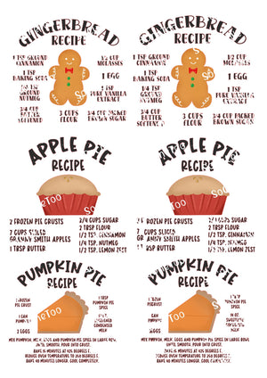 Food Recipies 2 of Each on Clear/White Waterslide Paper Ready To Use - SoCuteINeedOneToo