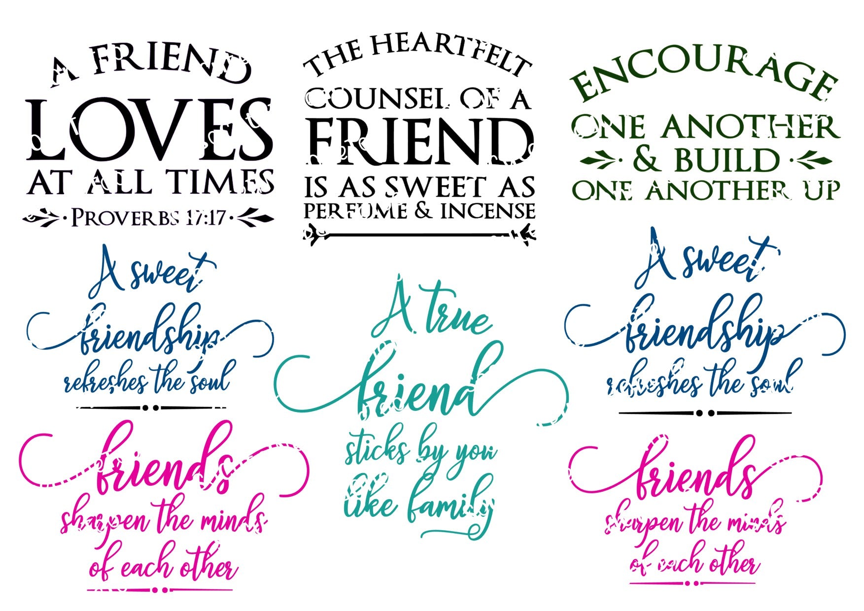 Friends on Clear/White Laser Printed Waterslide Paper Ready To Use - SoCuteINeedOneToo