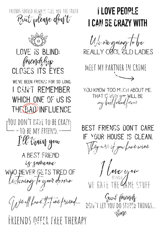 Friendship - Getting Old on Clear/White Waterslide Paper - SoCuteINeedOneToo