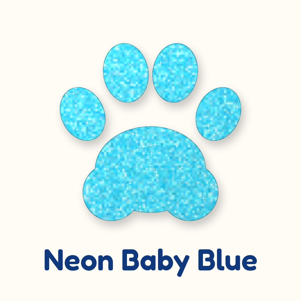 Neon Baby Blue glitter heat transfer vinyl color swatch