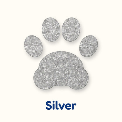 Silver glitter heat transfer vinyl color swatch