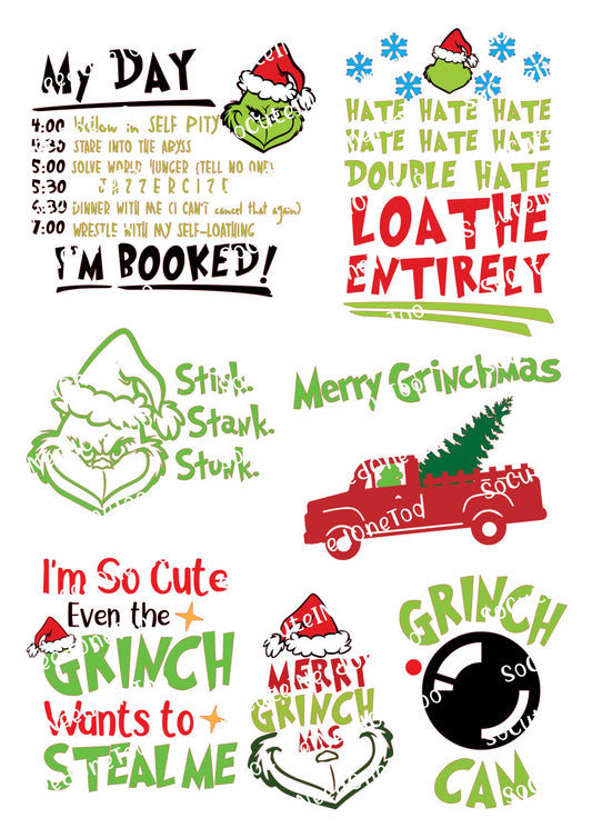 Grinch #3 Waterslide Decals - SoCuteINeedOneToo