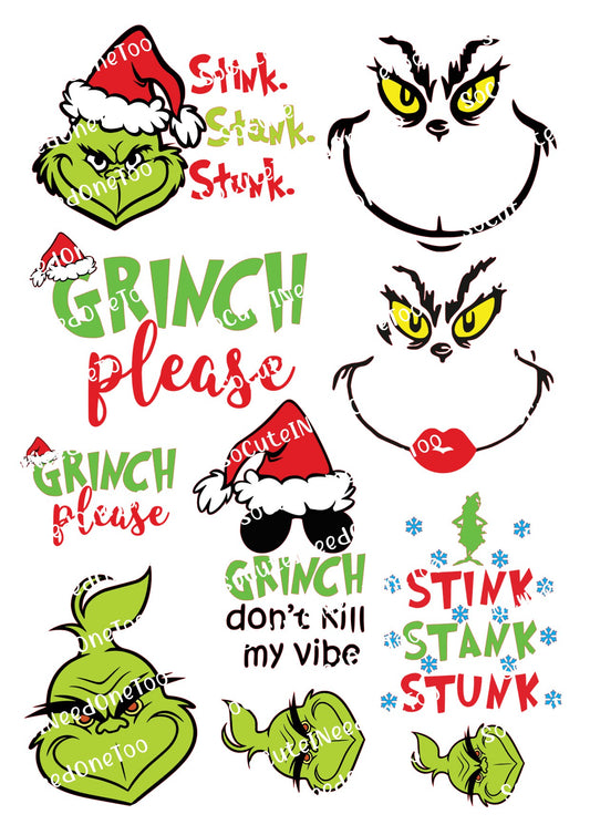 Grinch #4 Waterslide Decals - SoCuteINeedOneToo