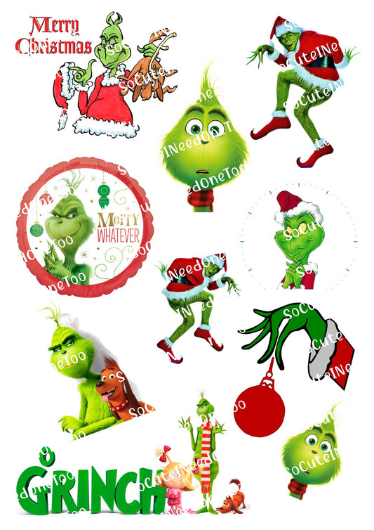 Grinch - Merry Christmas Waterslide Decals - SoCuteINeedOneToo