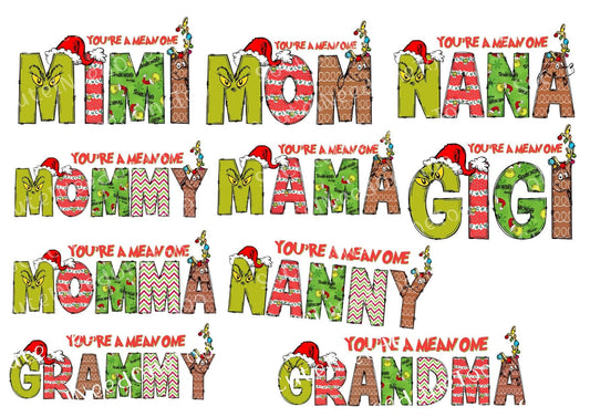 Grinch Names on Waterslide Paper - SoCuteINeedOneToo