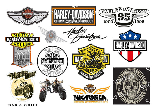 Harley Davidson #3 Waterslide Decals - Authentic Motorcycle Design - SoCuteINeedOneToo