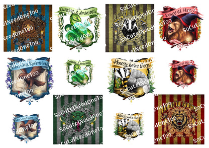 Harry Potter House Flags Waterslide Decals - SoCuteINeedOneToo