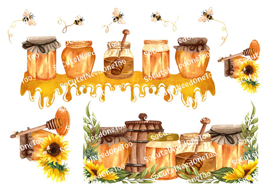 Honey Boarders Decals On Clear Waterslide Paper - Ready To Use - SoCuteINeedOneToo