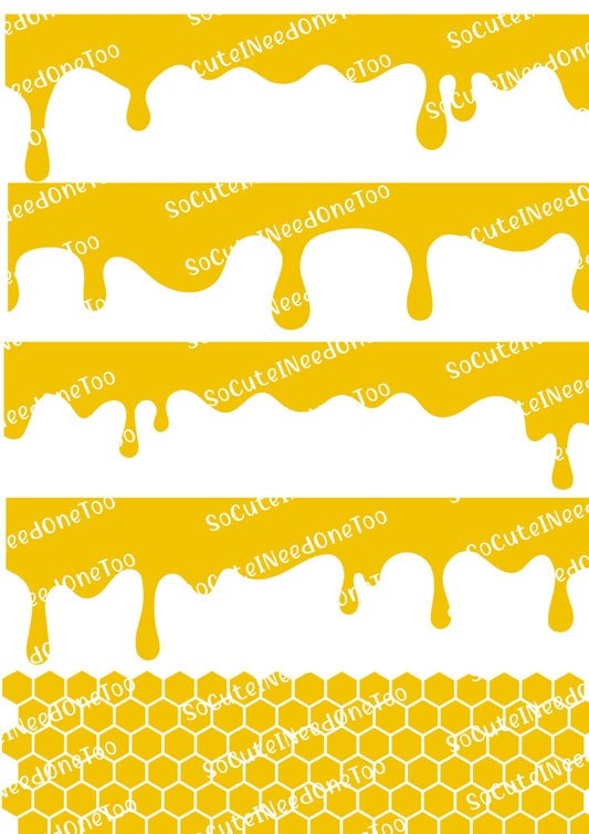 Honey Dripping Decals On Clear/White Waterslide Paper & Ready To Use - SoCuteINeedOneToo