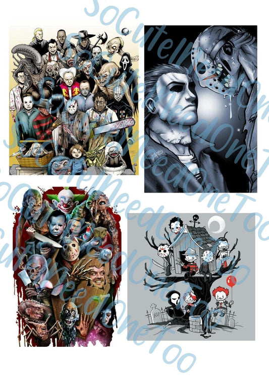Horror-Big Picture Clear/White Waterslide Paper Ready To Use - SoCuteINeedOneToo