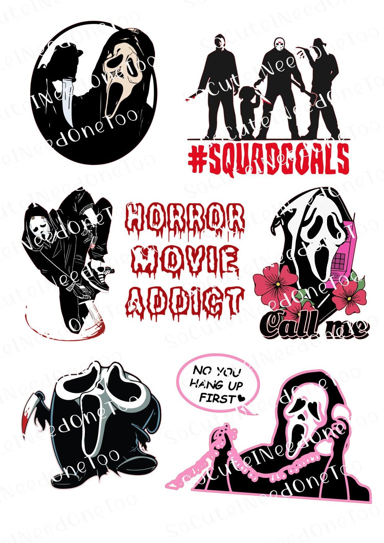 Horror - Ghost Face Selection Waterslide Decals - SoCuteINeedOneToo
