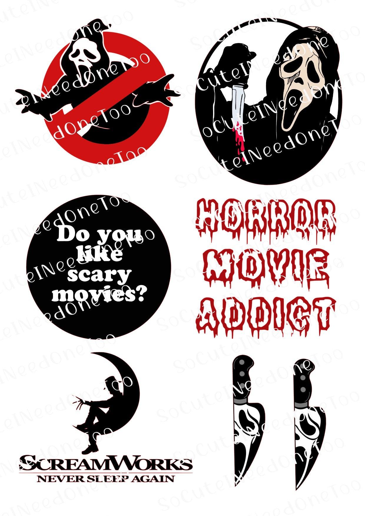 Horror - Ghost Face Selection Waterslide Decals - SoCuteINeedOneToo