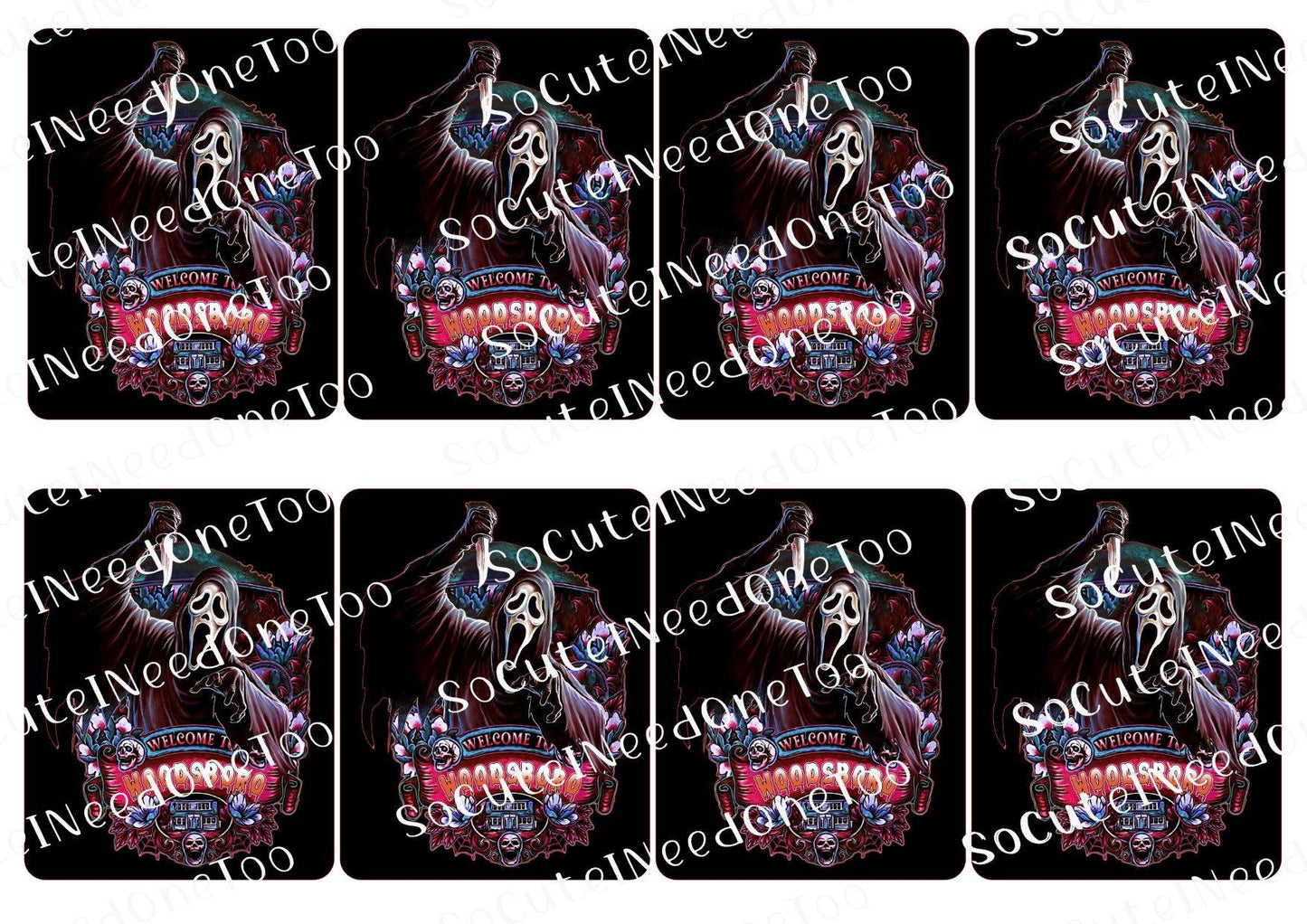 Horror - Ghost Face Selection Waterslide Decals - SoCuteINeedOneToo