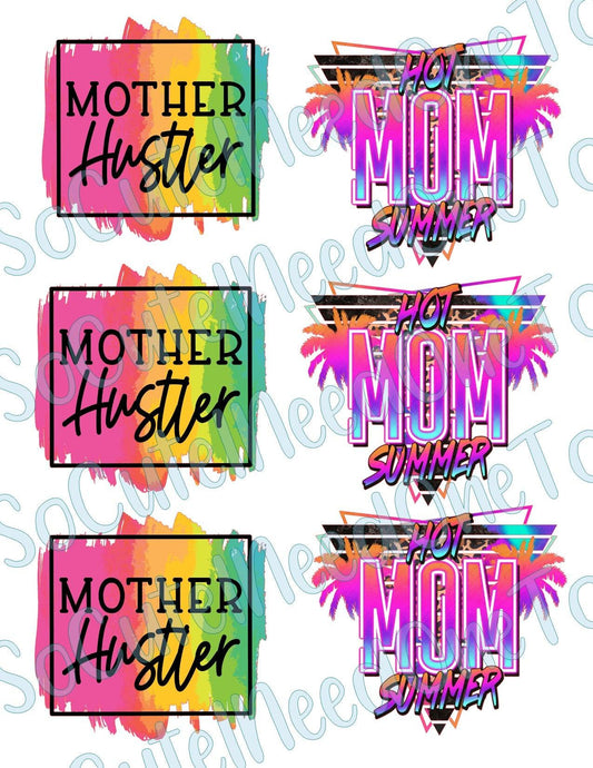 Hot Mom Summer - on Clear/White Waterslide Paper Ready To Use - SoCuteINeedOneToo