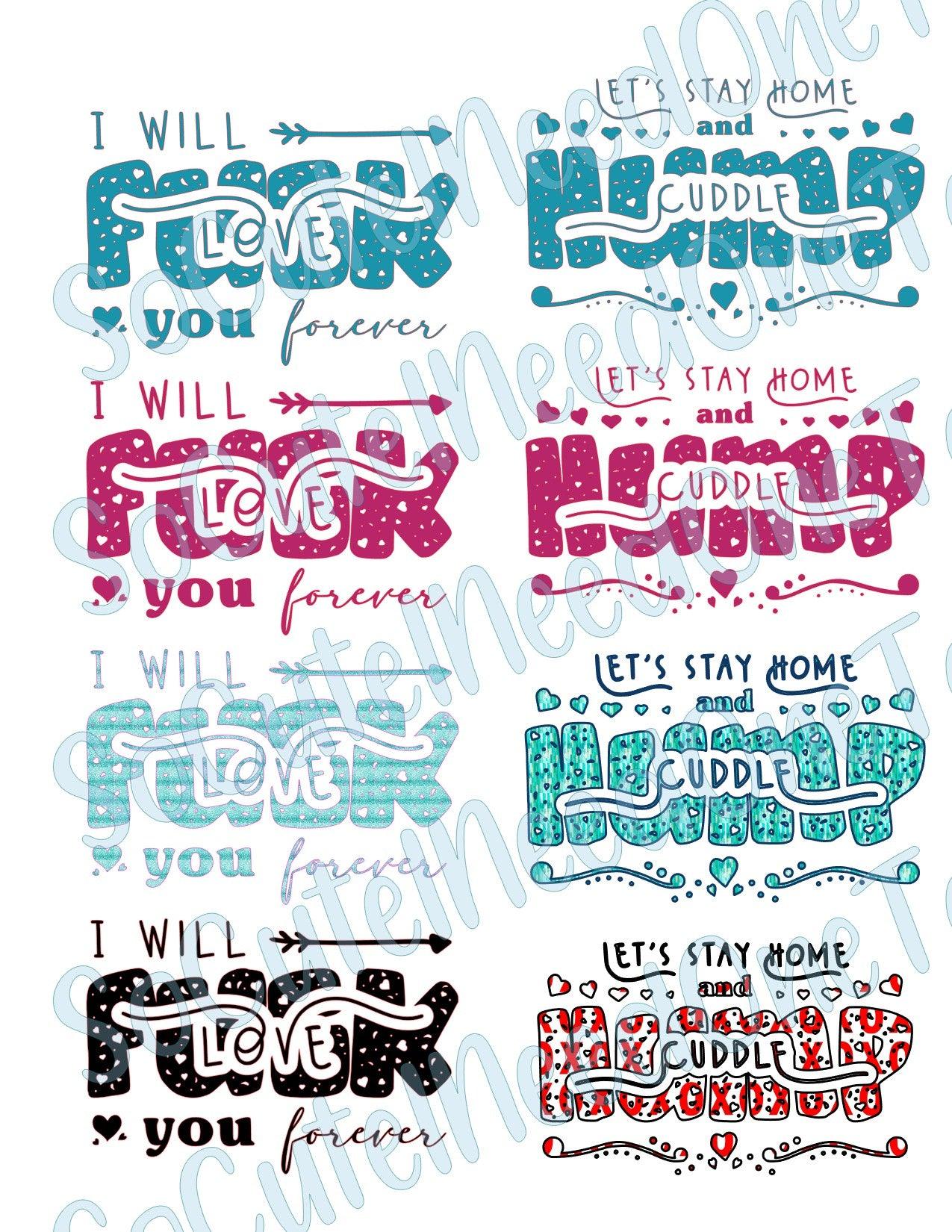 I will love you on Clear/White Waterslide Paper Ready To Use - SoCuteINeedOneToo