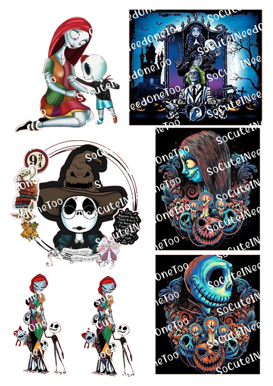 Jack and Sally - Family Love Waterslide Decals - SoCuteINeedOneToo