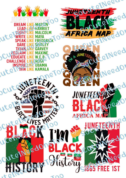 Juneteenth #3 Waterslide Decals - SoCuteINeedOneToo