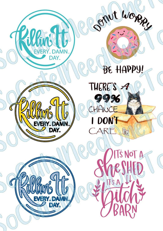 Killing It on Clear/White Waterslide Paper Ready To Use - SoCuteINeedOneToo