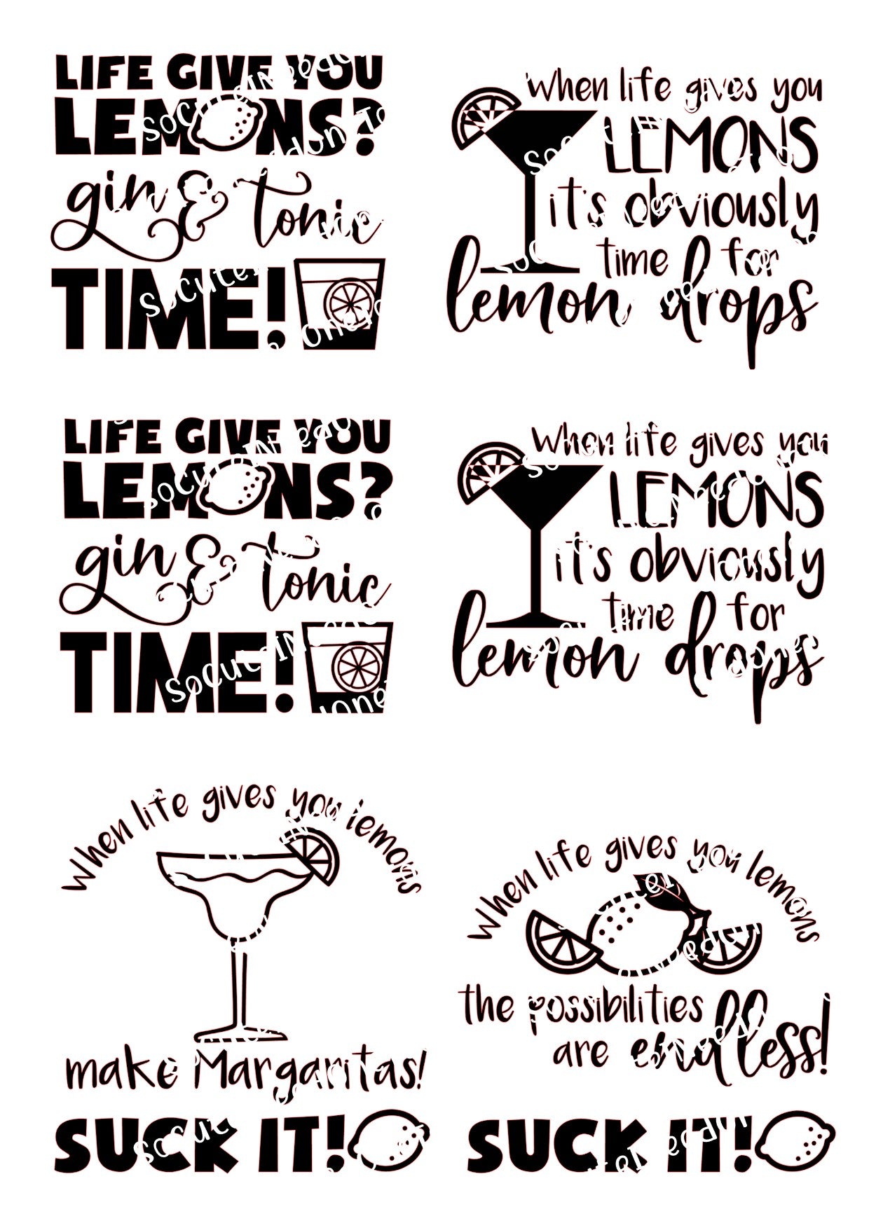 Lemon Cute Sayings Laser Printed Waterslides - SoCuteINeedOneToo