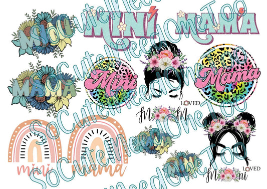 Mama & Mini on Clear/White Waterslide Paper Ready To Use - SoCuteINeedOneToo