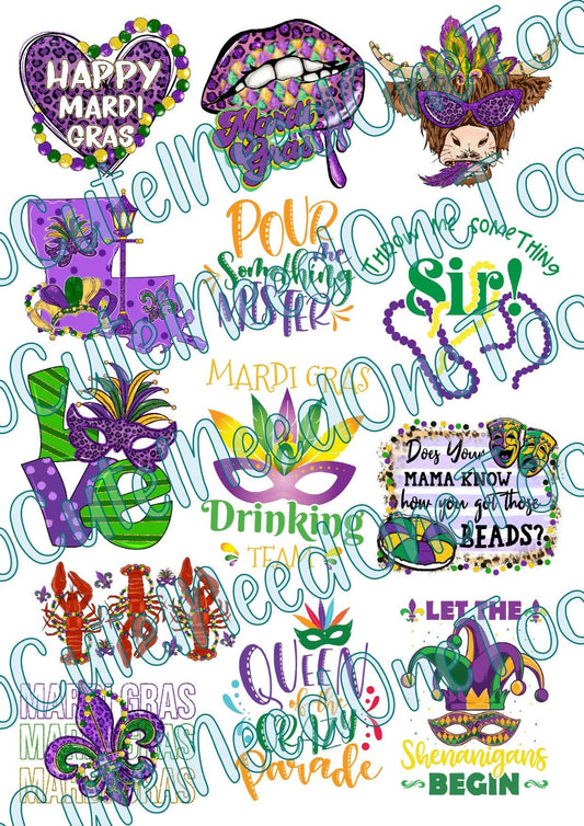 Mardi Gras # 2Waterslides Decals - SoCuteINeedOneToo